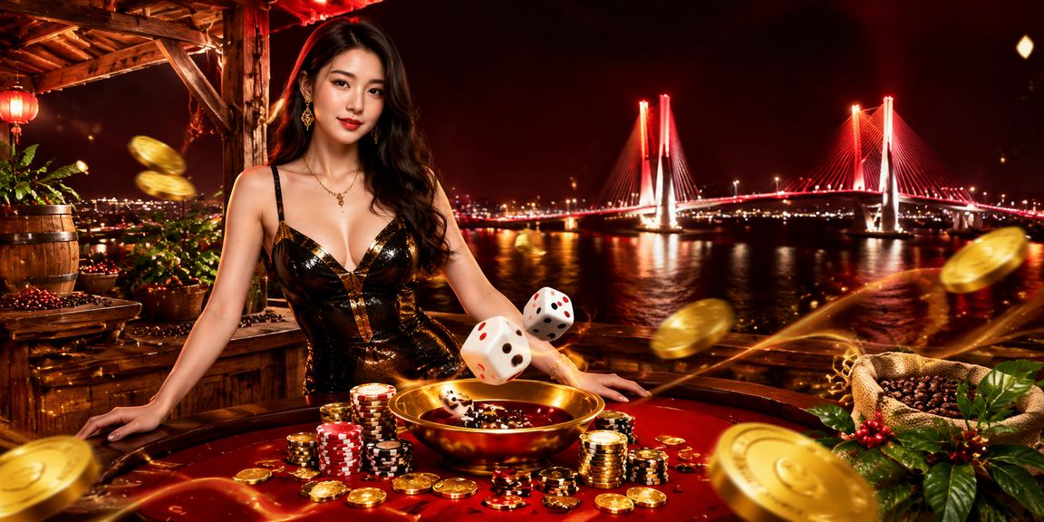 Xúc xắc Tài Xỉu bên tách cà phê Việt Nam tại Cần Thơ