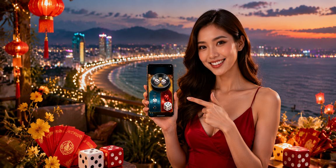 Trò chơi tài xỉu với xúc xắc và đèn lồng trang trí tại Đà Nẵng – không khí lễ hội casino