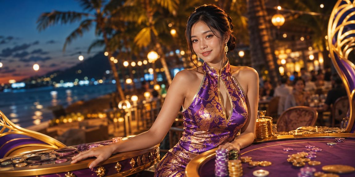 Người chơi tại khu giải trí Vũng Tàu trong trang phục áo dài truyền thống
